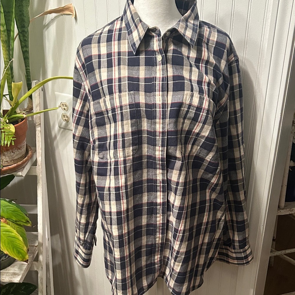 Ralph Lauren Navy, ran and Red Plaid Shirt